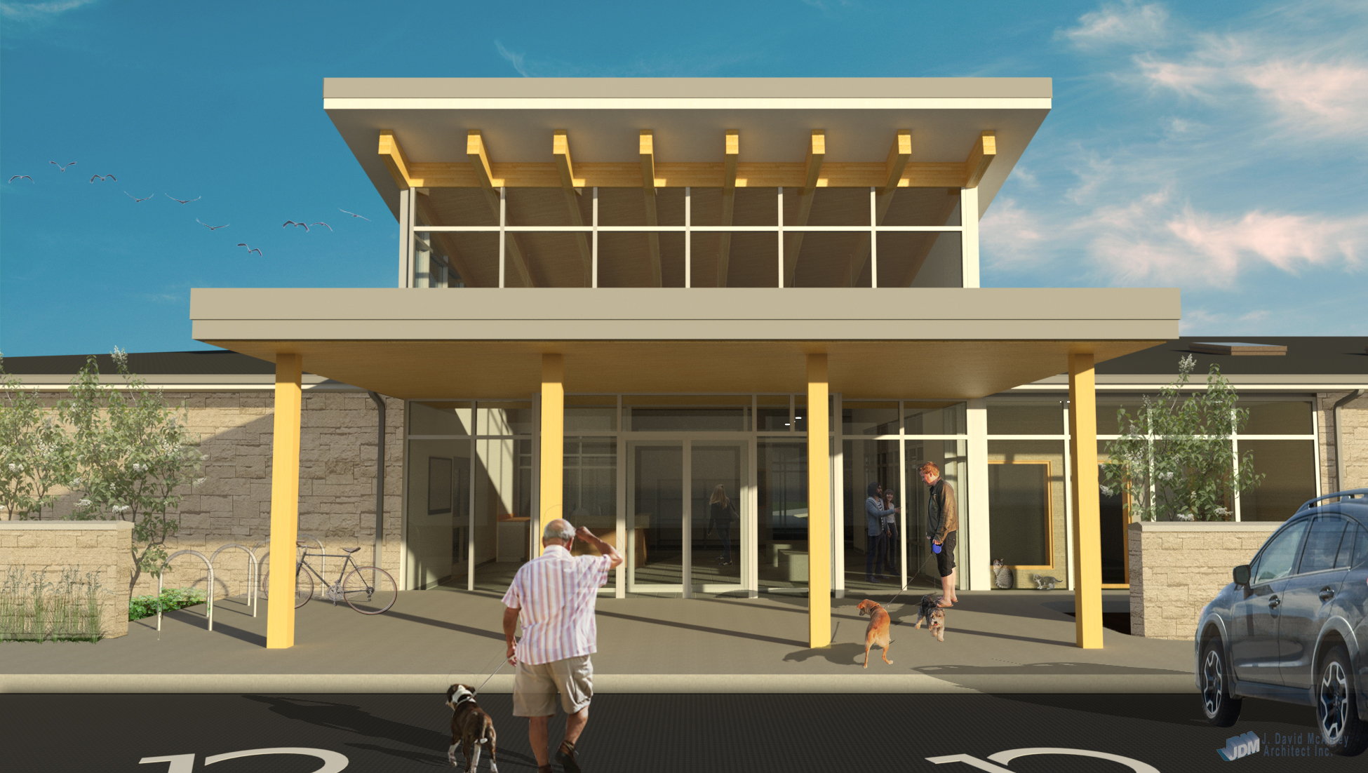 Rendering of front of building Rendering of front of building